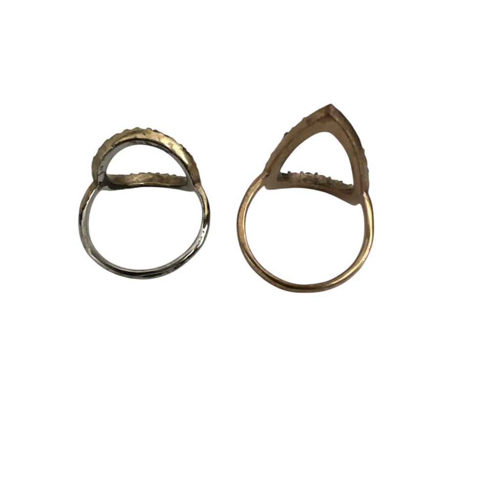 Lucky Brand Brass Open Circle and Teardrop Rings size 6 and 7 - Picture 2 of 4